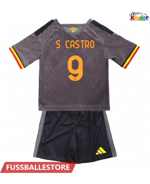 Günstige AS Roma Santiago Castro #9 3rd trikot Kinder 2026-27 Kurzarm (+ Kurze Hosen)